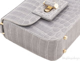 Grey Crocodile Shoulder Bag