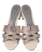 Pink Crystal Croc Embossed Sandals