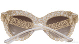 Cat Eye Filigree Gold Tone Sunglasses