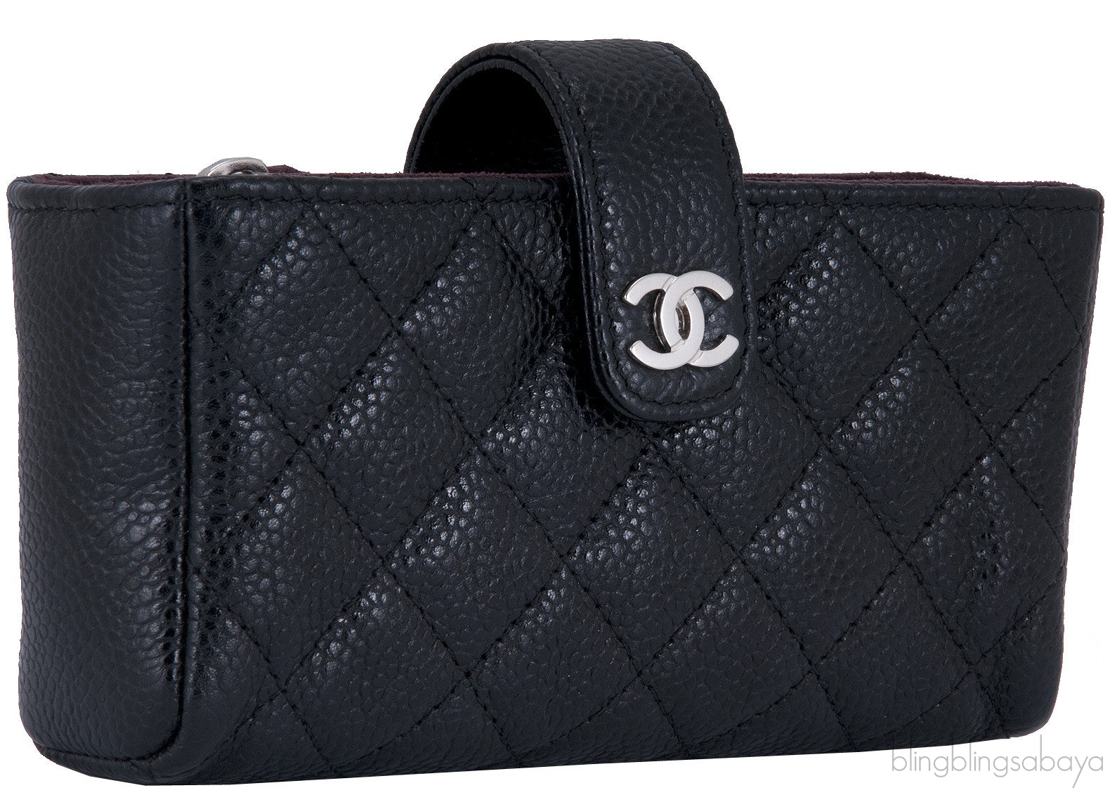 Black Quilted Phone Holder