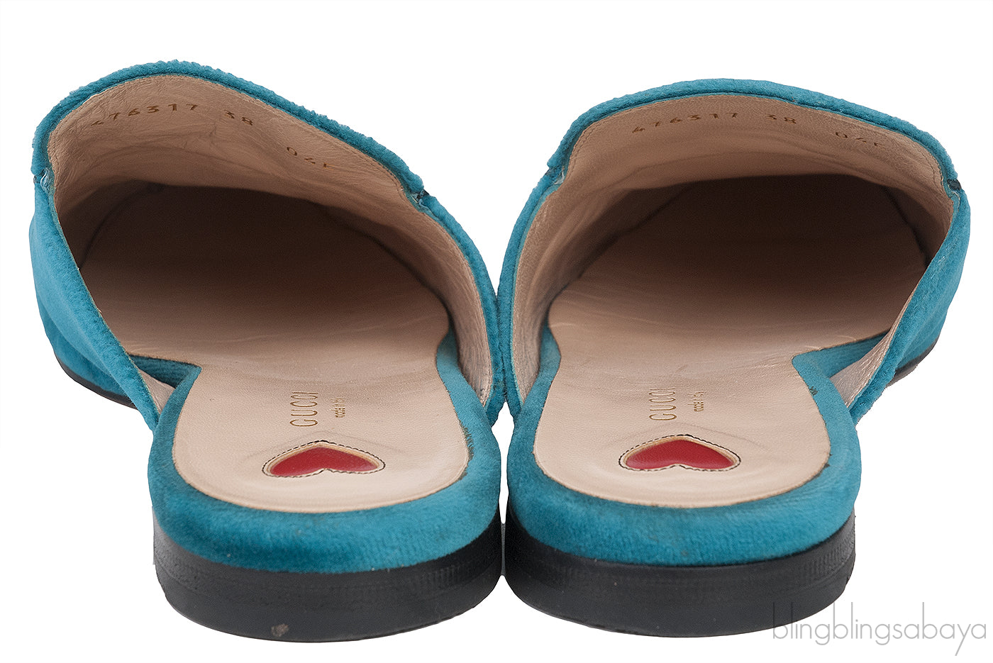 Teal Tiger Embroidered Princetown Slide