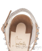 Beige Cordillera Studded Wedge Sandals