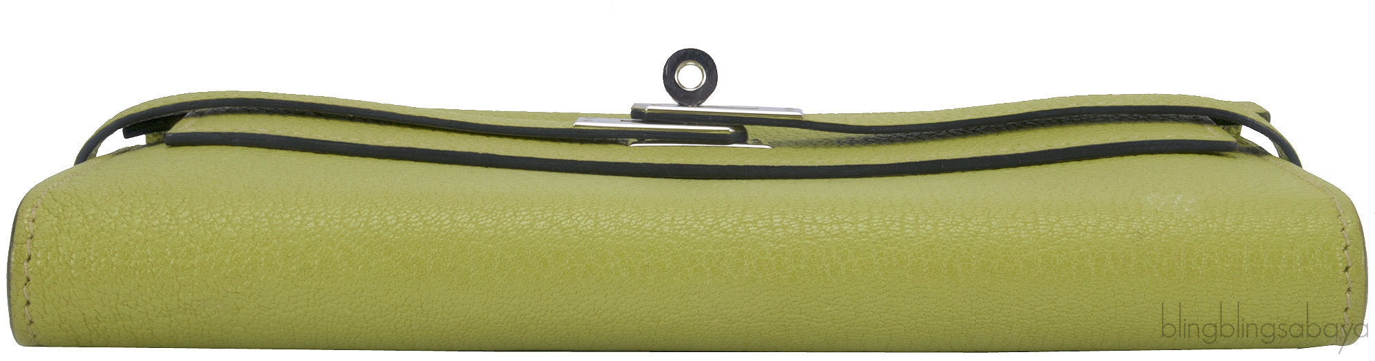 Kelly Long Wallet Chevre Vert Anis