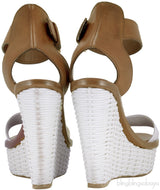 Bi-color Leather Wedge
