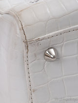 Christian Dior Lady Dior White Printed Crocodile Medium Bag
