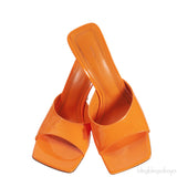 Amina Muaddi Orange Laura 95 Mules
