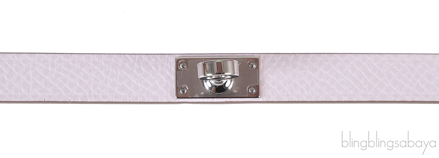 Hermes Mini Kelly Double Tour Bracelet Epsom Mauve Pale PHW