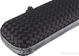 Black Intrecciato Snake Trim Clutch