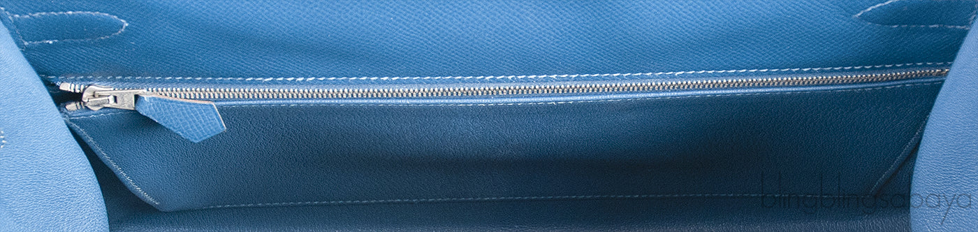 Kelly 35 Flag Blue Thalassa & White Epsom Sellier PHW