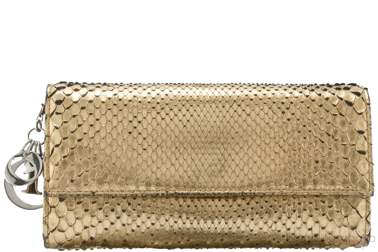 Gold Snakeskin Wallet on Chain