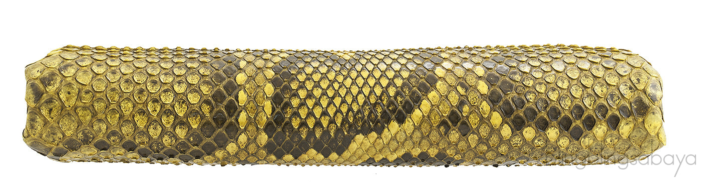 Yellow Python Clutch Bag