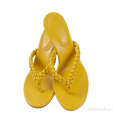 Yellow Woven Strap Thong Sandals