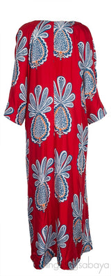 Red Printed Kaftan Dress