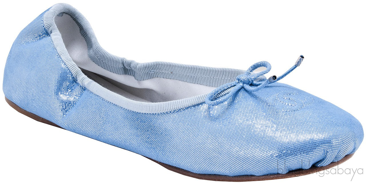 Metallic Blue Ballet Flat