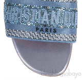 Dway Blue Grey Crystal Flat Slide