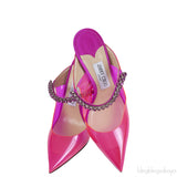 Jimmy Choo Bing Fuchsia PVC 100 mm Crystal Mule