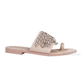 Beige Suede & Chain Sandals