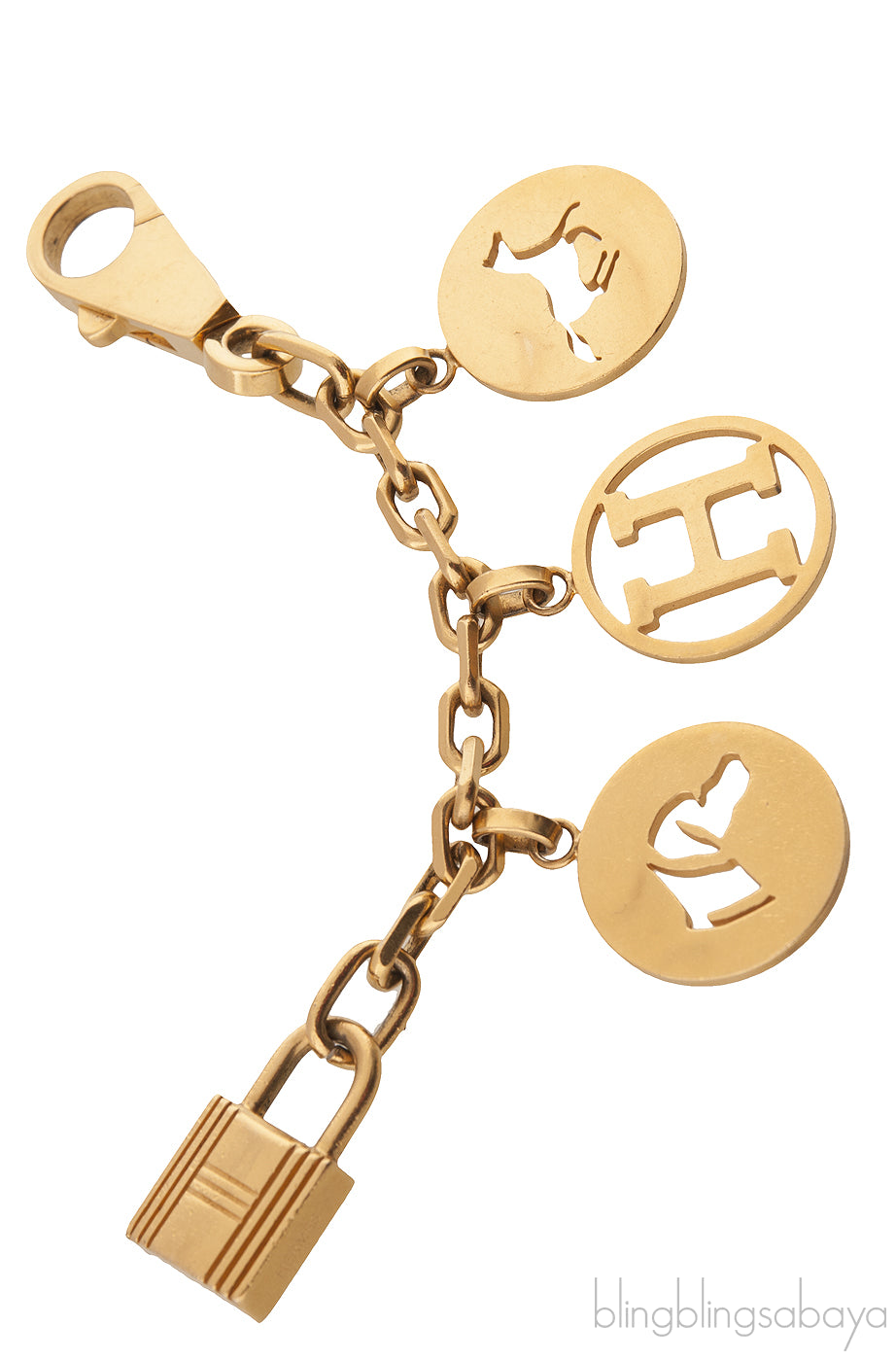 Gold Breloque Horse Dog H Charm