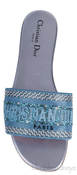 Dway Blue Grey Crystal Flat Slide