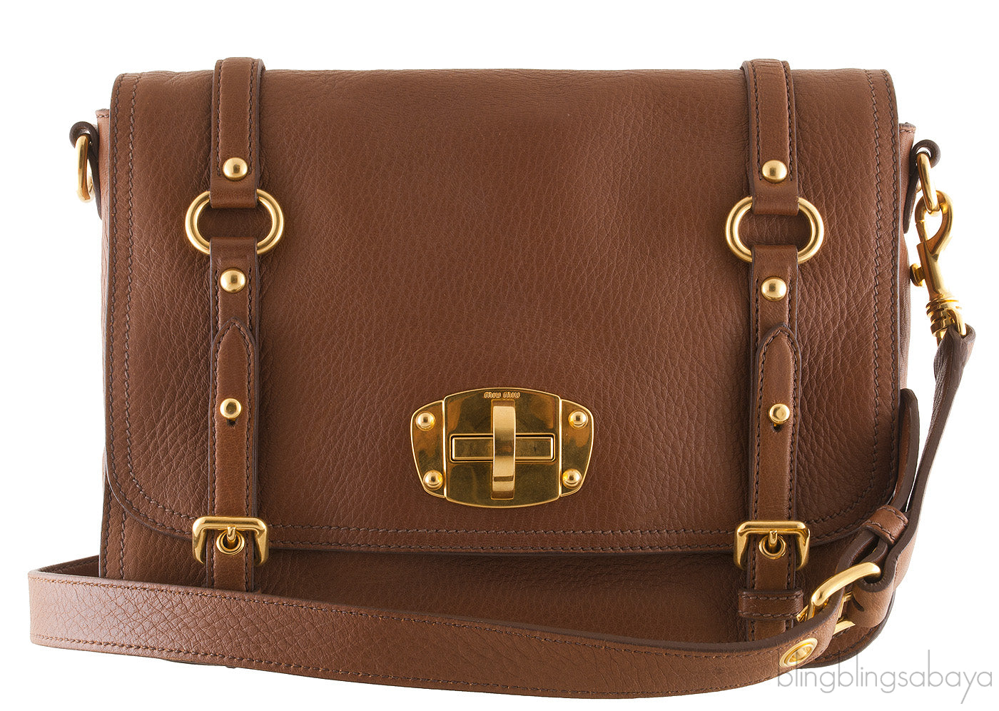 Miu Miu Patina Brown Cervo Leather Bag