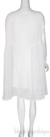Ivory Plisse Crepe Dress