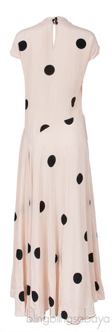 Beige & Black Polka-dot Maxi Dress