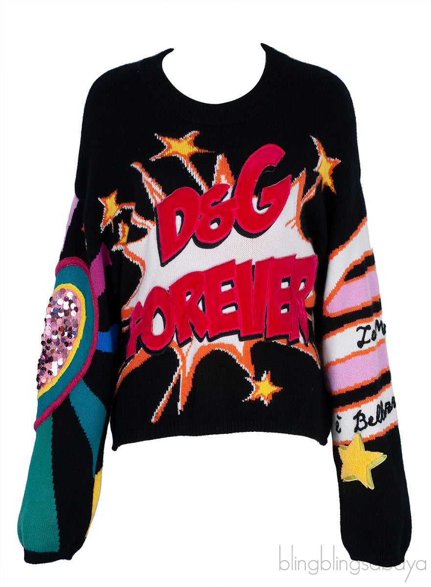 Black Sequin Embellished Sweatshirt