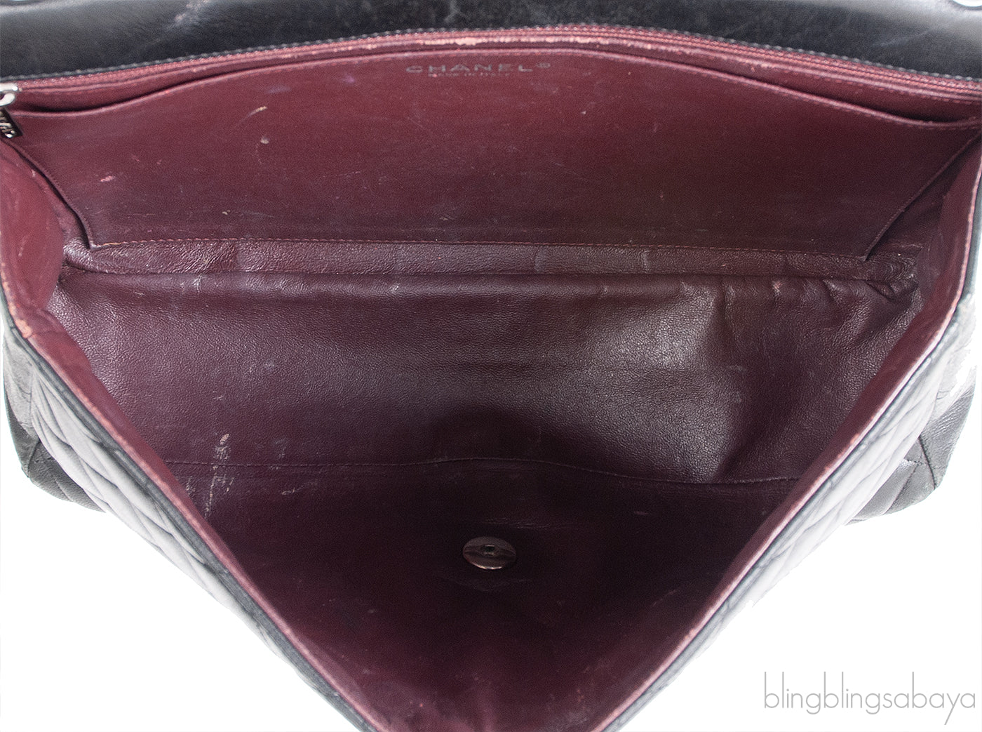 Black Quilted Classic Maxi Flap Bag