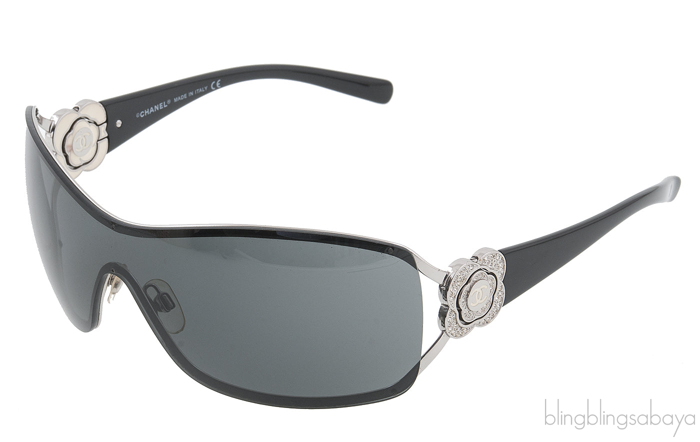 Chanel Camellia CC 4164-B Black Sunglasses