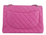Fuchsia Pink Caviar Maxi Flap Bag