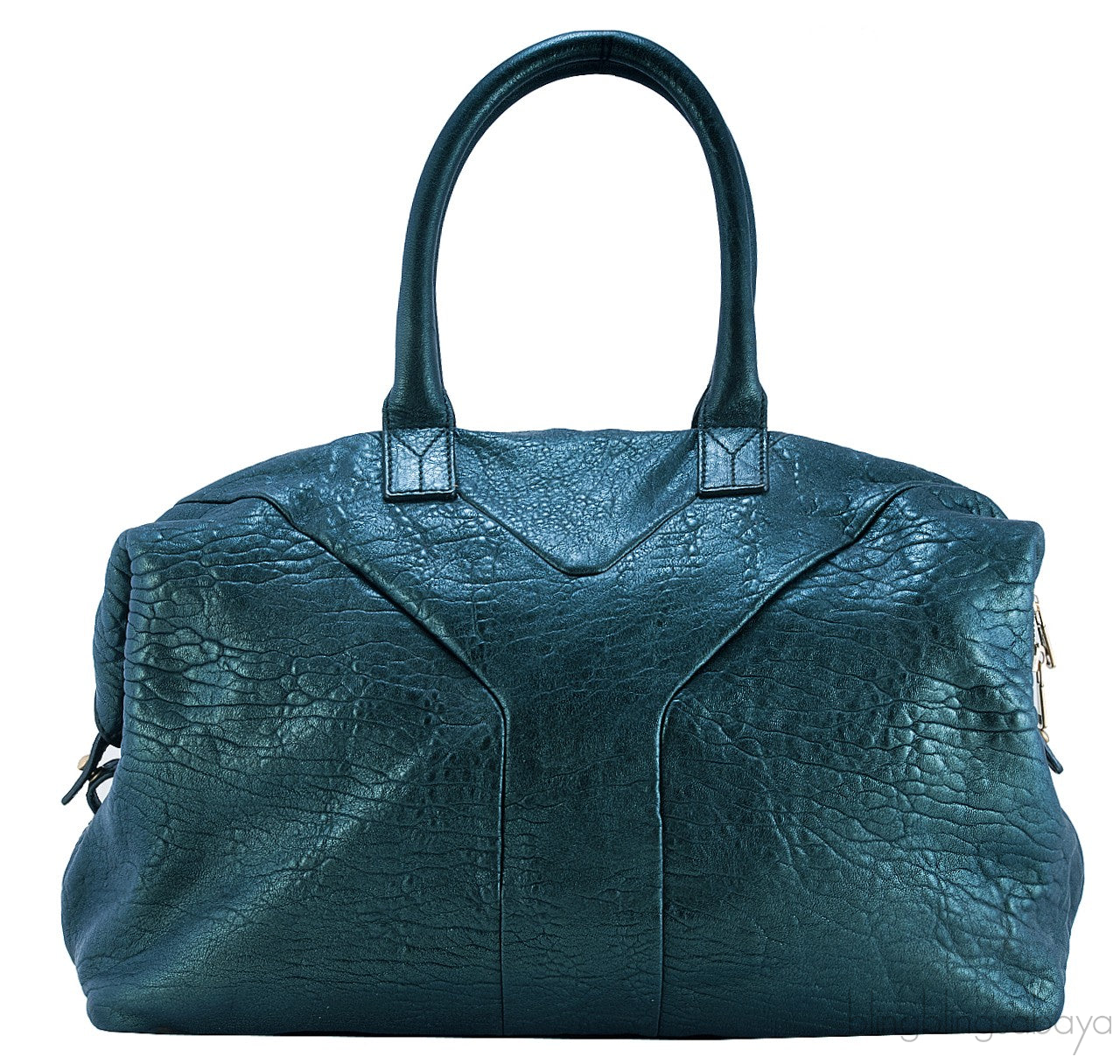 Metallic Dark Green Boston Bag
