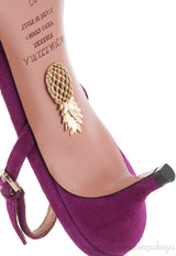 Purple Powder Puff Heels