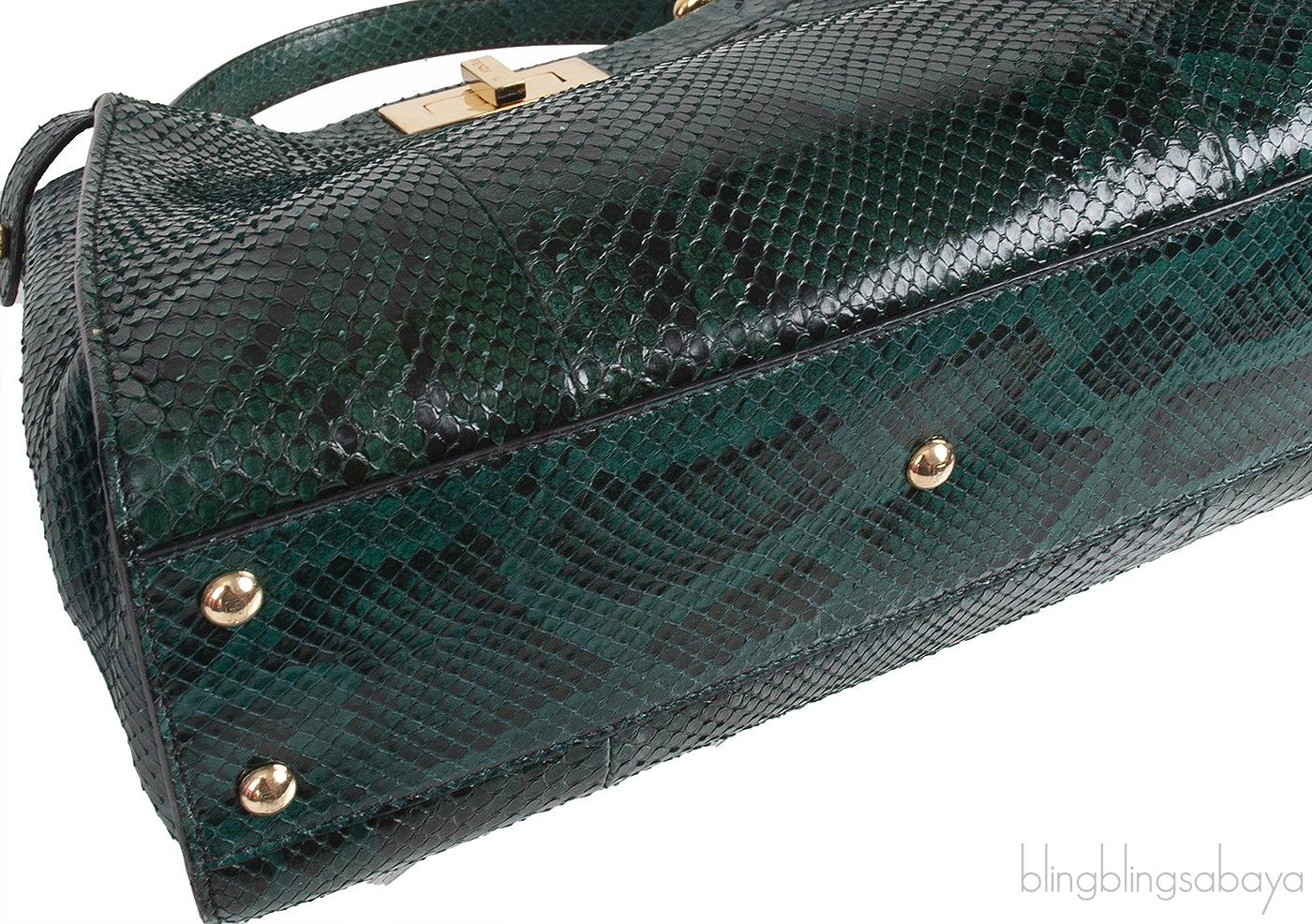 Fendi Peekaboo Medium Green Python Bag