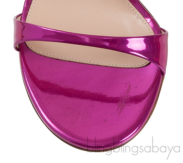 Gianvito Rossi Aura Metallic Pink Two Strap Mules