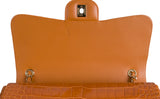 Classic Orange Crocodile Jumbo Flap Bag