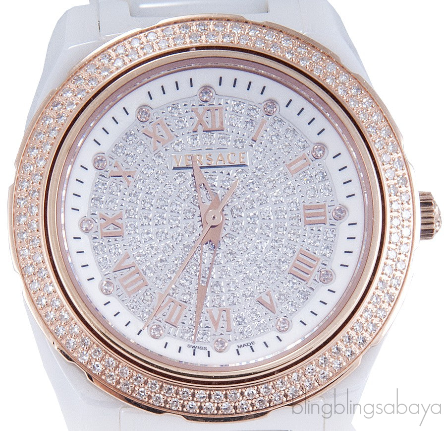 White Ceramic Diamond Ladies Watch