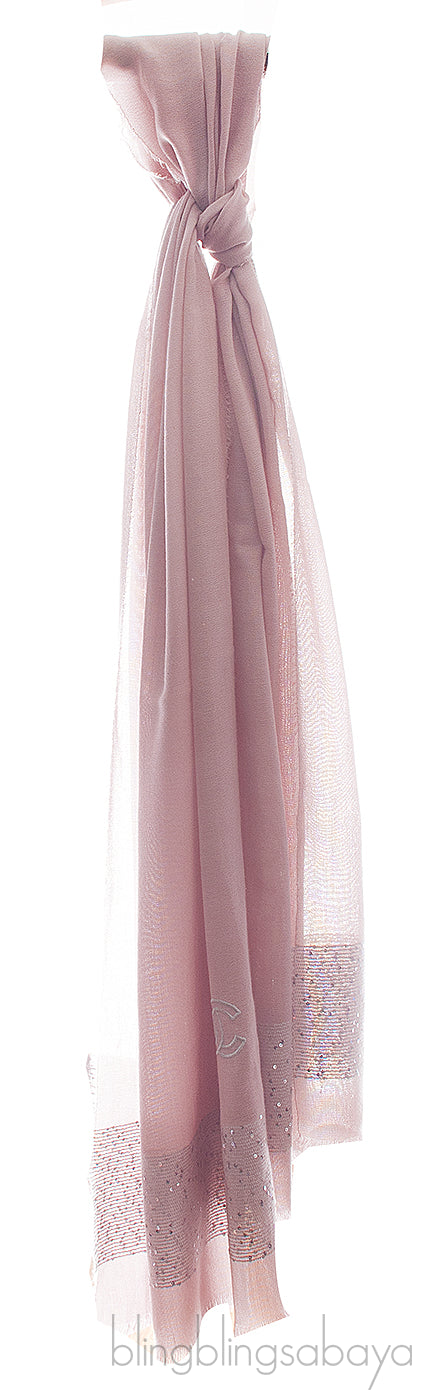 Old Pink Sequin Emb. Shawl