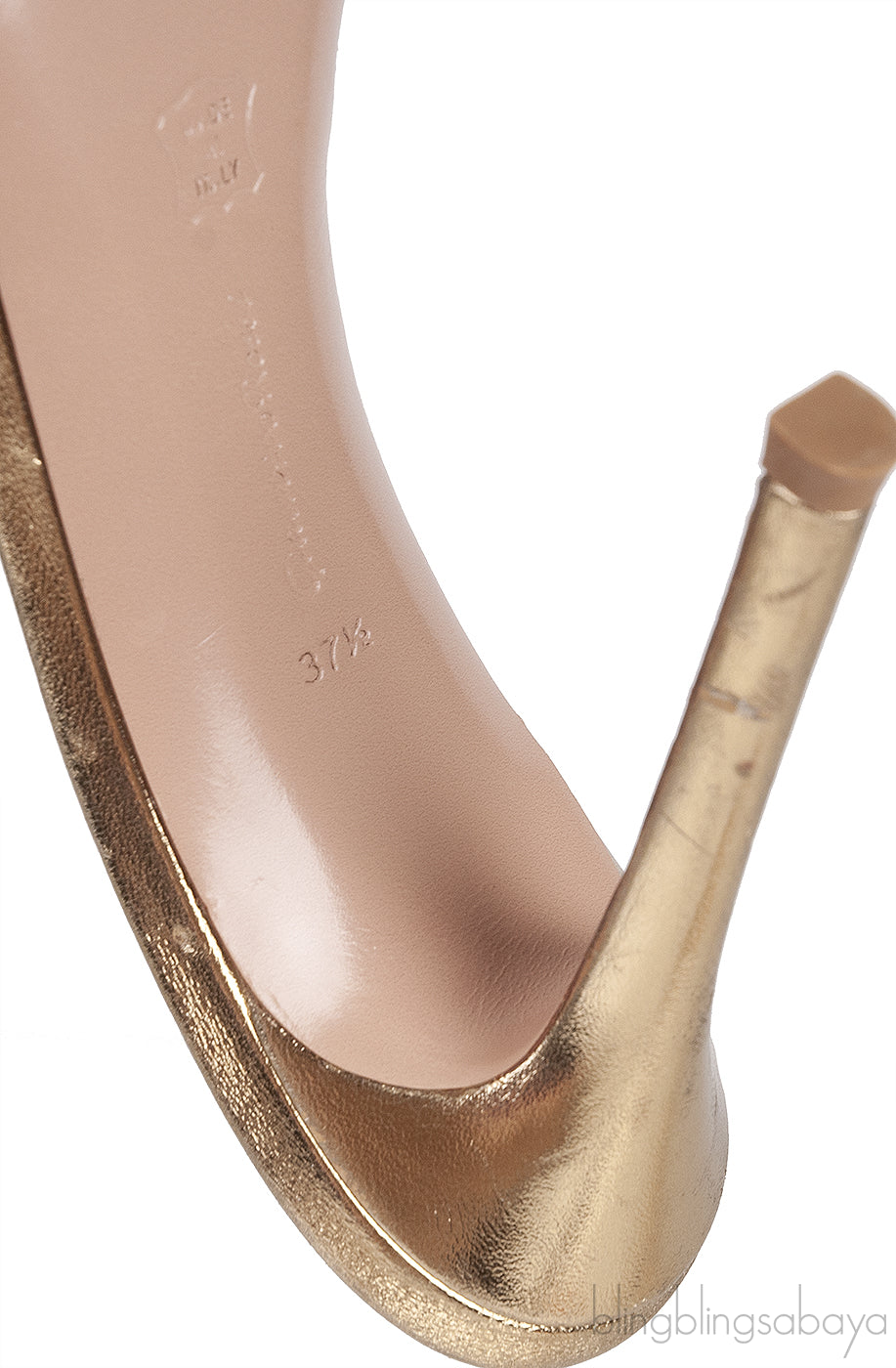 PVC Gold Pointed Toe Sandals