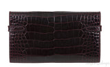 Hermes Kelly Wallet Burgundy Crocodile PHW