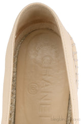 CC Beige & Black Leather Espadrille