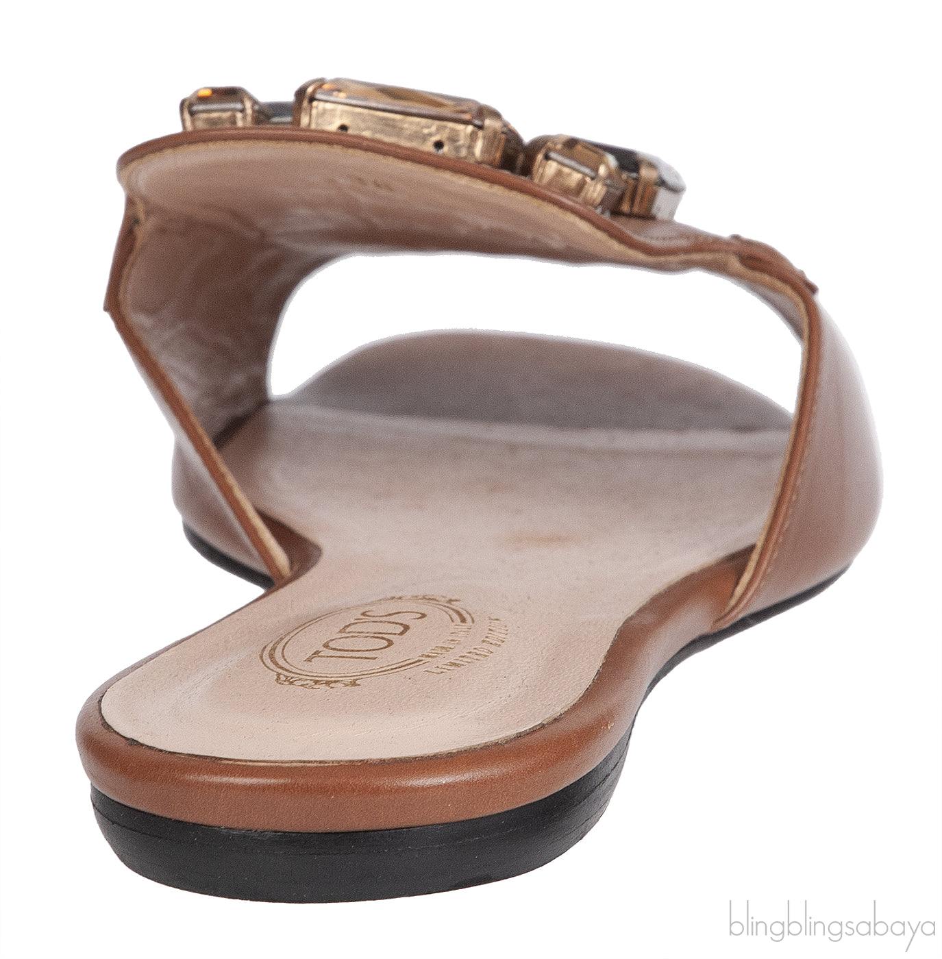 Tod\'s Flat Crystal Slip On Sandals