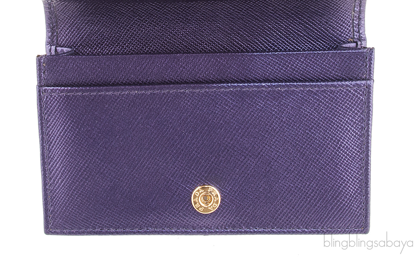 Prada Purple Saffiano Card Holder