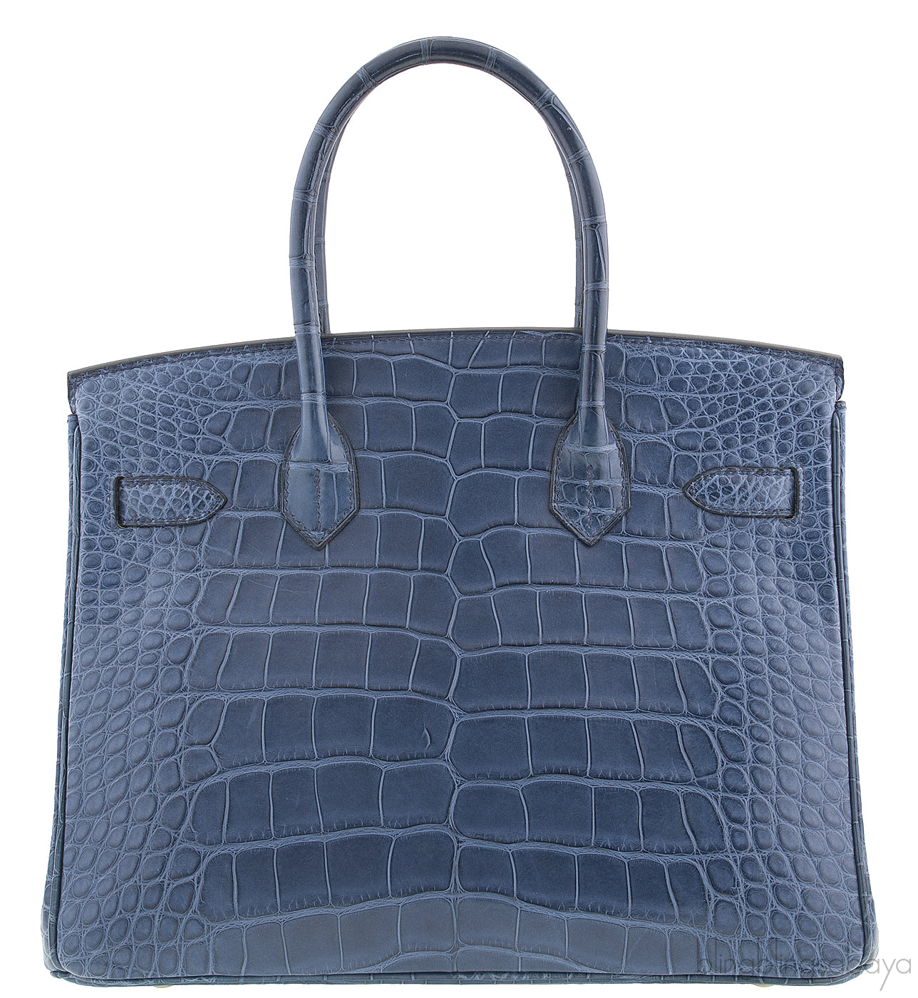 Birkin 30 Bleu de Prusse Croc