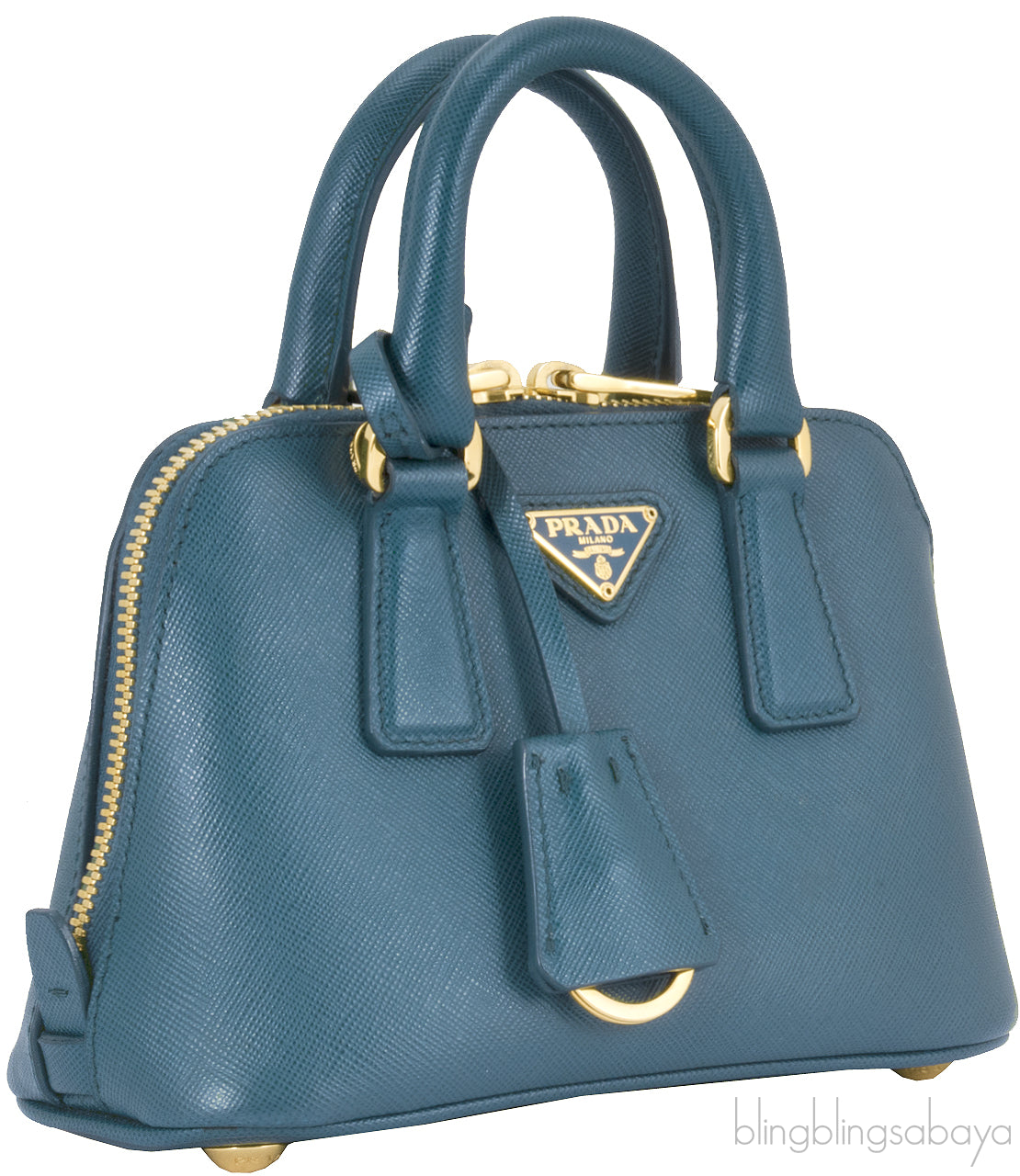 Green Mini Saffiano Leather Tote