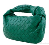Green Jodie Mini Knotted Intrecciato Leather Tote