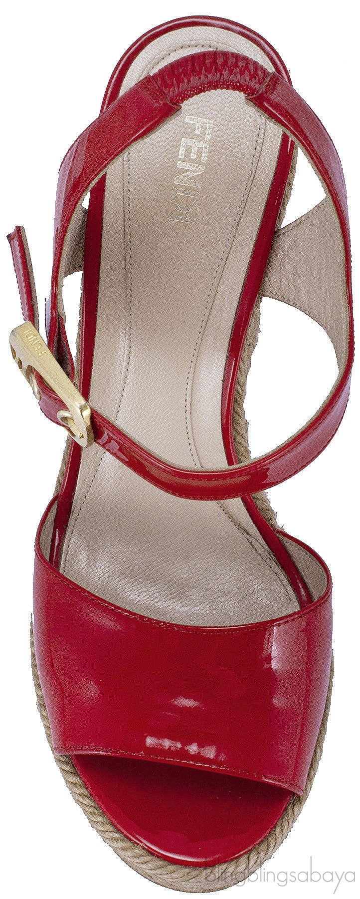 Red Patent Wedge Sandals