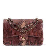 Chanel Classic Jumbo Burgundy Python Flap Bag