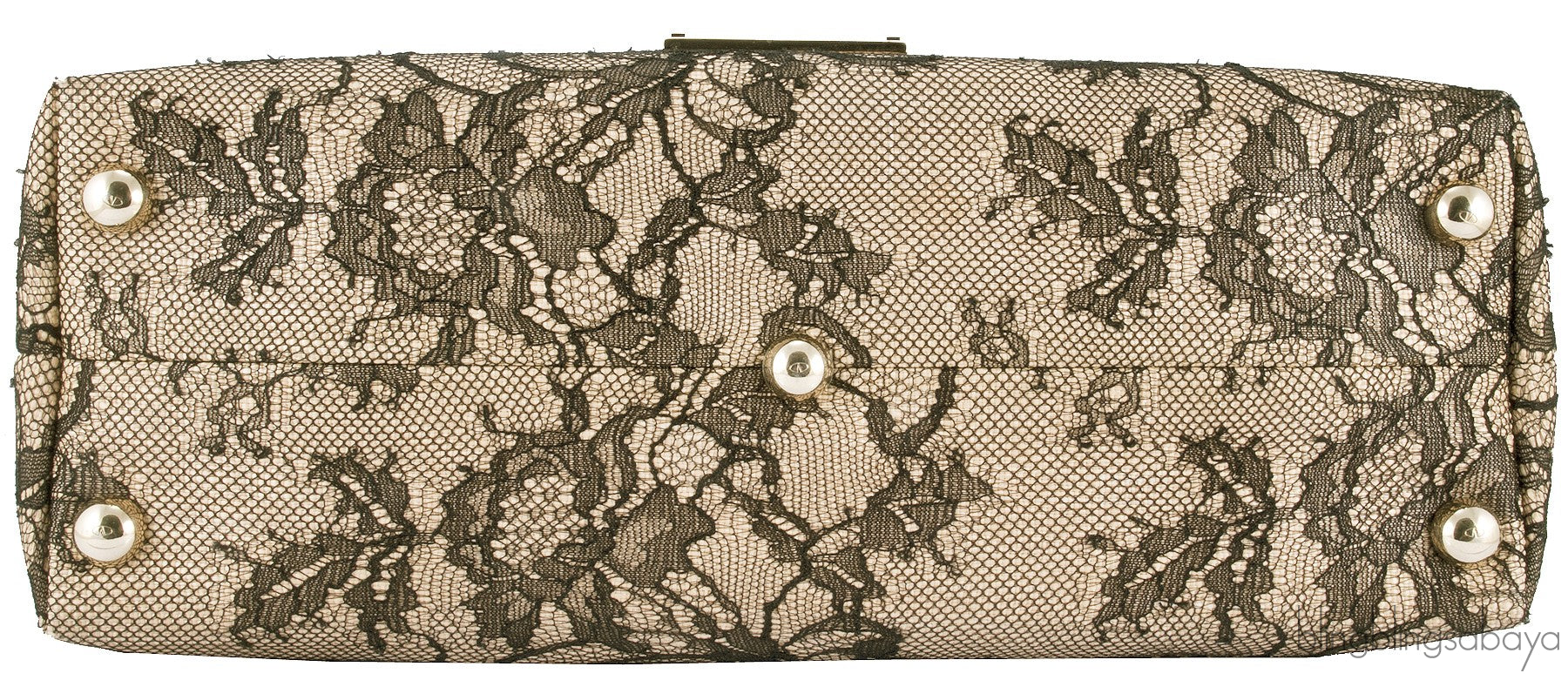 Beige Raffia & Lace Tote