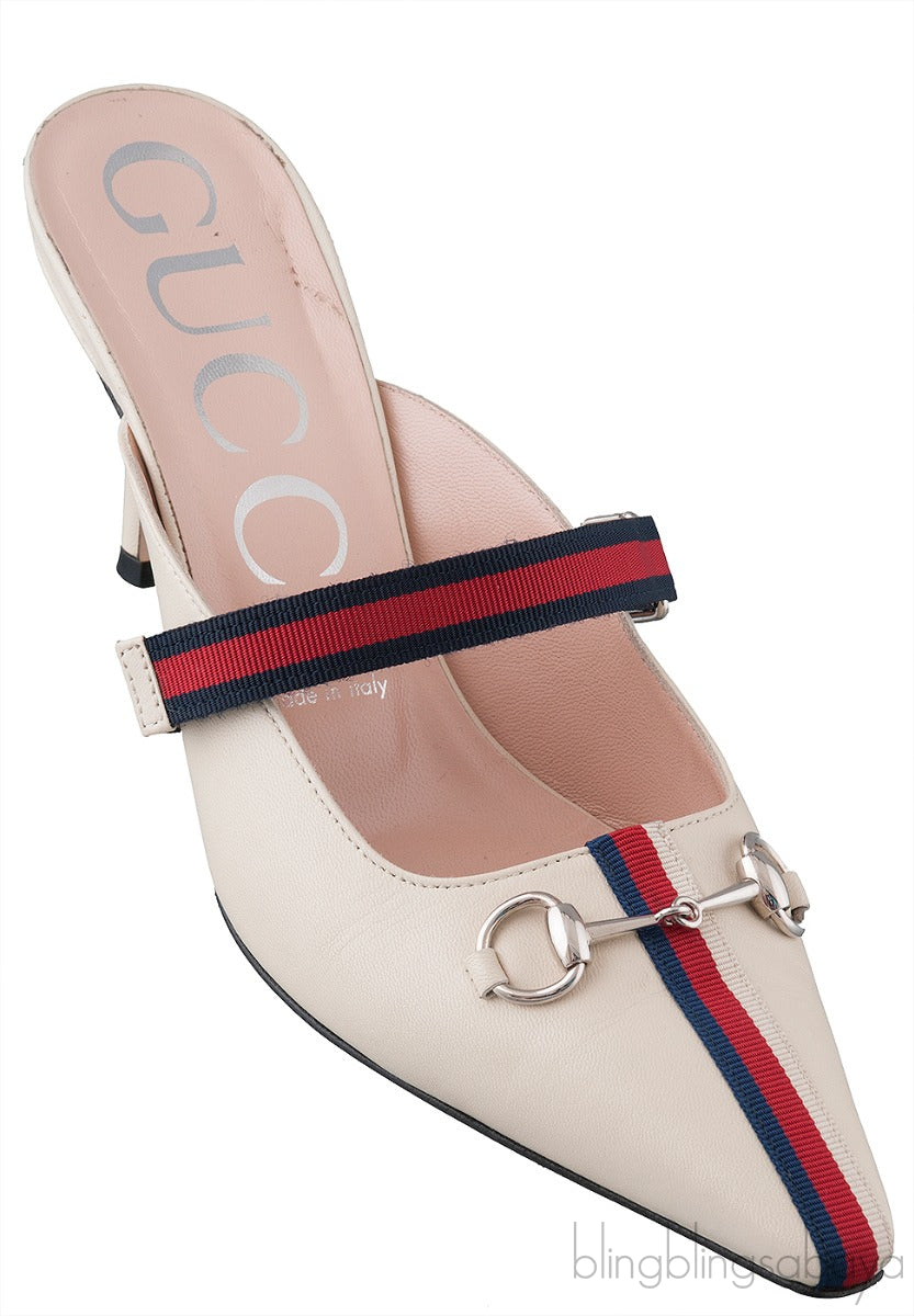 Emma Off-White Leather Mules