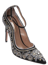 Aquazzura Black Embellished Jaipur Pumps